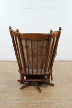 Load image into Gallery viewer, Solid Wood Traditional Glider Rocking Chair with Ottoman Footrest Swivel Base