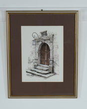 Load image into Gallery viewer, Monika Heller-Cole Signed Print – Rothenburg o. Tauber Rathaus Tür with Studio Stamp, Framed Artwork 18.5" x 23.5"