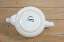 Load image into Gallery viewer, Pier 1 Imports White Ceramic Teapot with Red Knit Cozy – Classic Winter Tea Set