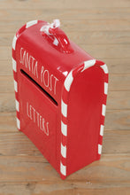Load image into Gallery viewer, Pier 1 Imports “Santa Post” Ceramic Mailbox – Red & White Christmas Decor
