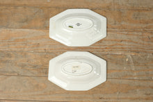 Load image into Gallery viewer, Fitz and Floyd Embossed Gold-Trim Oval Soap Dish Set β Pair of Decorative Trays