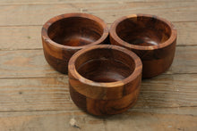 Load image into Gallery viewer, Set of 3 Handcrafted Acacia Wood Bowls β Natural Grain Mini Serving Set