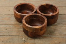 Load image into Gallery viewer, Set of 3 Handcrafted Acacia Wood Bowls β Natural Grain Mini Serving Set