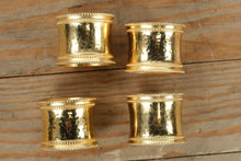 Load image into Gallery viewer, Set of 4 Gold-Tone Hammered Metal Napkin Rings β Beaded Rim Design