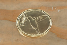 Load image into Gallery viewer, Gold Embossed Metal Trinket Box β Hummingbird & Flower Design