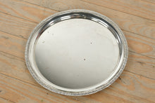 Load image into Gallery viewer, Silver-Plate Round Serving Tray β Rope Edge & Etched Scroll Pattern