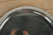 Load image into Gallery viewer, Silver-Plate Round Serving Tray β Rope Edge & Etched Scroll Pattern