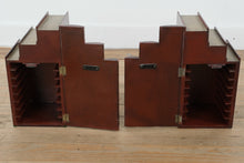 Load image into Gallery viewer, Set of 2 Faux Leather Bookend Storage Boxes β Hidden CD/DVD Organizer in Classic Novel Design