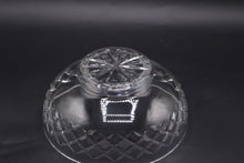 Load image into Gallery viewer, Vintage Cut Crystal Pedestal Bowl Diamond Pattern Starburst Base 7 5 Inch