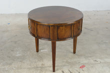 Load image into Gallery viewer, Henredon Acquisitions Round Burl Wood Drum End Table with Drawers