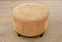Load image into Gallery viewer, Round Upholstered Ottoman with Neutral Fabric and Wood Base 31 Inch