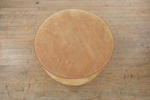 Load image into Gallery viewer, Round Upholstered Ottoman with Neutral Fabric and Wood Base 31 Inch