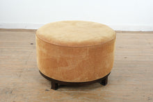 Load image into Gallery viewer, Round Upholstered Ottoman with Neutral Fabric and Wood Base 31 Inch
