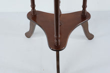 Load image into Gallery viewer, Marble Top Plant Stand Side Table Turned Wood Pedestal 27 Inch
