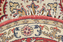 Load image into Gallery viewer, Antique Round Rug 35 Inch Red Ivory Medallion Floral Wool