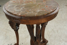 Load image into Gallery viewer, Antique Neoclassical Carved Swan Side Table with Marble Top