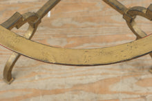 Load image into Gallery viewer, 36 Inch Round Glass Top Coffee Table with Iron Base and Brass Ring Frame