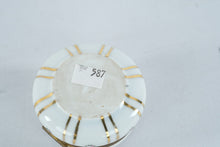 Load image into Gallery viewer, Porcelain Hinged Trinket Box Pink Roses Gold Gilt Floral Round Keepsake Box