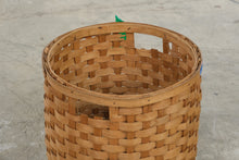 Load image into Gallery viewer, Large Woven Wood Splint Basket Round Rustic Storage Basket 18 by 19