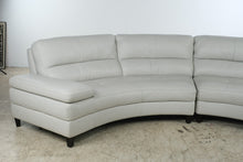 Load image into Gallery viewer, Modern Ivory Leather Curved Sectional Sofa with Chaise Lounge