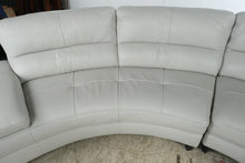 Load image into Gallery viewer, Modern Ivory Leather Curved Sectional Sofa with Chaise Lounge