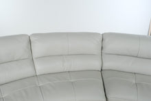 Load image into Gallery viewer, Modern Ivory Leather Curved Sectional Sofa with Chaise Lounge