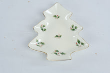 Load image into Gallery viewer, Vintage Royal Limited Holly Holiday Christmas Tree Dish Made in Japan 8 Inch
