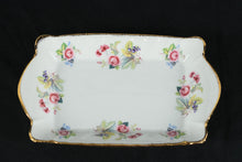 Load image into Gallery viewer, Royal Crown Staffordshire England Floral Rectangular Trinket Dish – Hand-Painted Roses, Gilded Edges