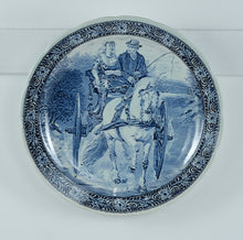 Load image into Gallery viewer, Royal Sphinx Holland Delft Plate by Boch – Horse & Carriage Scene A – 15.25” Blue & White