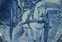Load image into Gallery viewer, Royal Sphinx Holland Delft Plate by Boch – Horse & Carriage Scene A – 15.25” Blue & White