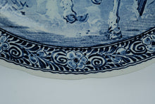 Load image into Gallery viewer, Royal Sphinx Holland Delft Plate by Boch – Horse & Carriage Scene A – 15.25” Blue & White