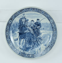 Load image into Gallery viewer, Royal Sphinx Holland Delft Plate by Boch – Horse & Carriage Scene B – 15.25” Blue & White