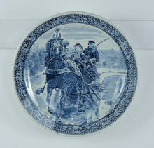 Load image into Gallery viewer, Royal Sphinx Holland Delft Plate by Boch – Horse & Carriage Scene B – 15.25” Blue & White