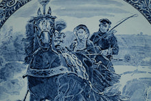 Load image into Gallery viewer, Royal Sphinx Holland Delft Plate by Boch – Horse & Carriage Scene B – 15.25” Blue & White