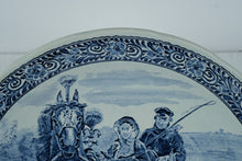 Load image into Gallery viewer, Royal Sphinx Holland Delft Plate by Boch – Horse & Carriage Scene B – 15.25” Blue & White