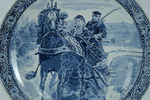 Load image into Gallery viewer, Royal Sphinx Holland Delft Plate by Boch – Horse & Carriage Scene B – 15.25” Blue & White