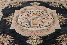 Load image into Gallery viewer, “Royal Garden” Hand-Knotted Wool Rug – 7.8' x 10.2' – Floral Medallion, Navy & Blush