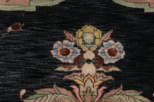 Load image into Gallery viewer, “Royal Garden” Hand-Knotted Wool Rug – 7.8' x 10.2' – Floral Medallion, Navy & Blush