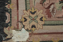 Load image into Gallery viewer, “Royal Garden” Hand-Knotted Wool Rug – 7.8' x 10.2' – Floral Medallion, Navy & Blush