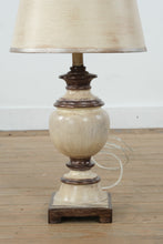 Load image into Gallery viewer, Classic Distressed Cream Table Lamp with Shade – 26.5” Tall Traditional Accent Lighting