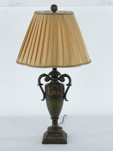 Load image into Gallery viewer, Rubbed Green Urn Table Lamp – 30" Tall Classic Decorative Lamp with Pleated Shade