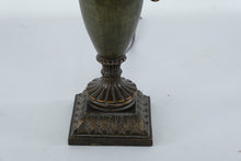 Load image into Gallery viewer, Rubbed Green Urn Table Lamp – 30" Tall Classic Decorative Lamp with Pleated Shade