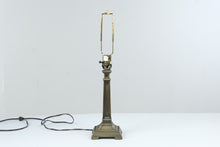 Load image into Gallery viewer, Neoclassical Brass Tone Column Table Lamp 25 Inch Traditional Decor