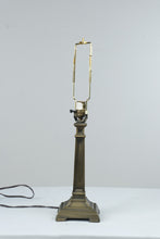 Load image into Gallery viewer, Neoclassical Brass Tone Column Table Lamp 25 Inch Traditional Decor