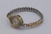 Load image into Gallery viewer, Vintage Ruda 17 Jewels Women’s Wristwatch – 10K R.G.P. Bezel, Stainless Steel Back, Two-Tone Stretch Band