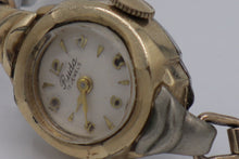 Load image into Gallery viewer, Vintage Ruda 17 Jewels Women’s Wristwatch – 10K R.G.P. Bezel, Stainless Steel Back, Two-Tone Stretch Band