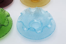 Load image into Gallery viewer, 1960s Italian Colony Waffle Ruffled Dessert Bowl and Plate Set 8 Piece