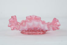 Load image into Gallery viewer, Fenton Pink Opalescent Hobnail Ruffled Dish 6 5 Inch Art Glass