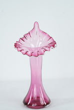Load image into Gallery viewer, Fenton Cranberry Opalescent Jack In The Pulpit Vase 12 Inch Ruffled Rim