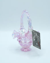 Load image into Gallery viewer, Fenton Iridescent Pink Ruffles Art Glass Basket with Handle | Handmade in USA
